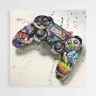 Tableau déco manette de jeu style street art