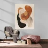 tableau minimaliste abstrait orange et noir portrait 3 4 4.webp