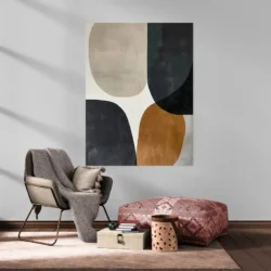 tableau minimaliste marron et gris portrait 3 4 3.webp