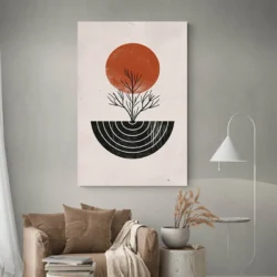 tableau minimaliste marron et noir portrait 2 3 3.webp