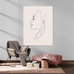 tableau minimaliste visage de profil portrait 3 4 2.webp