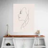 tableau minimaliste visage de profil portrait 3 4 3.webp