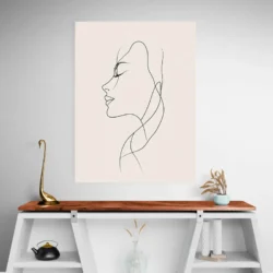 tableau minimaliste visage de profil portrait 3 4 3.webp