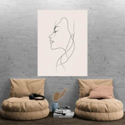 tableau minimaliste visage de profil portrait 3 4 4.webp
