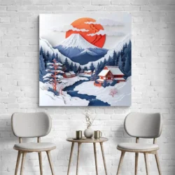 tableau mont fuji kirigami carre 2.webp