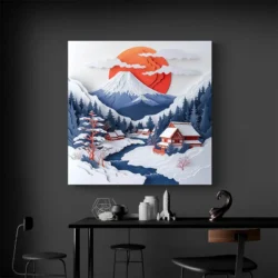 tableau mont fuji kirigami carre 4.webp