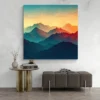 tableau montagne abstrait carre 2.webp
