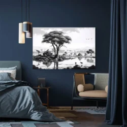 tableau noir et blanc africain paysage 3 2 4.webp