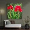 tableau orchidee rouge carre 2.webp