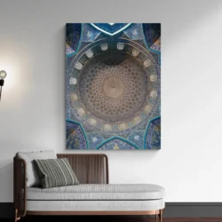 tableau oriental bleu portrait 3 4 3.webp