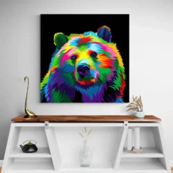 tableau ours pop art carre 3.webp