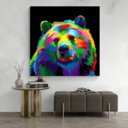 tableau ours pop art carre 4.webp