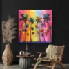 tableau palmiers multicolores carre 3.webp