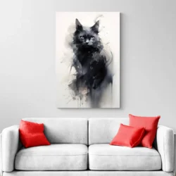 tableau peinture chat noir portrait 2 3 3.webp