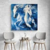 tableau peinture chevaux bleus carre 4.webp