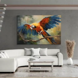 tableau peinture de perroquet paysage 3 2 2.webp