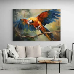 tableau peinture de perroquet paysage 3 2 4.webp
