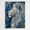 tableau peinture lion bleu 1.webp