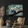 tableau perroquet bleus paysage 3 2 4.webp