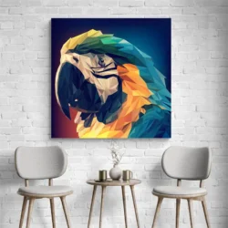 tableau perroquet design carre 2.webp