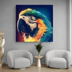 tableau perroquet design carre 3.webp