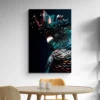 tableau perroquet noir portrait 2 3 3.webp
