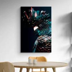 tableau perroquet noir portrait 2 3 3.webp