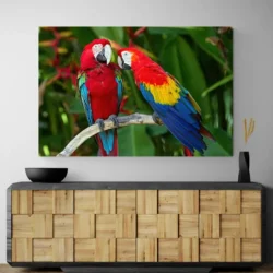 tableau perroquet sur branche paysage 3 2 3.webp