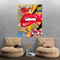 tableau pop art bouche portrait 3 4 2.webp