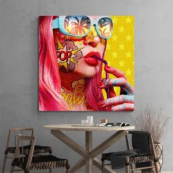 tableau pop art jaune carre 2.webp