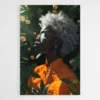tableau portrait femme noire cheveux blancs 1.webp