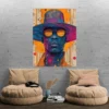 tableau psychedelique homme a chapeau portrait 3 4 2.webp