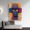 tableau psychedelique homme a chapeau portrait 3 4 4.webp