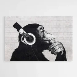tableau singe avec casque 1.webp