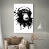 tableau singe casque musique portrait 2 3 2.webp