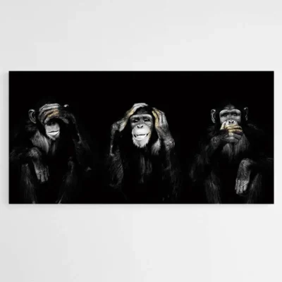 Tableau déco Singes de la sagesse en style moderne