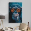 tableau singe lunettes et cigarette portrait 2 3 4.webp