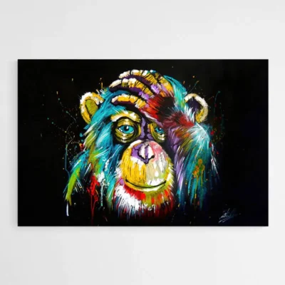 Tableau déco Singe pop art aux couleurs vives