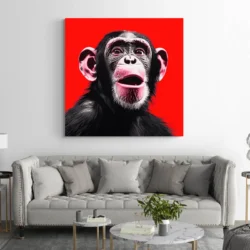 tableau singe rouge carre 3.webp