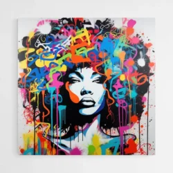 tableau street art art femme africaine 1.webp