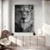 tableau tete de lion noir et blanc portrait 2 3 3.webp