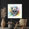 tableau tete de mort pop art carre 4.webp