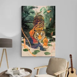 tableau tigre jungle chinoise portrait 2 3 4.webp