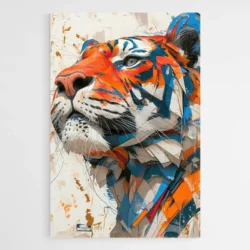 tableau tigre orange et bleu 1.webp