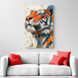 tableau tigre orange et bleu portrait 2 3 3.webp