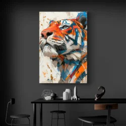tableau tigre orange et bleu portrait 2 3 4.webp