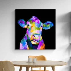 tableau vache pop art carre 4.webp