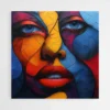 tableau visage abstrait bleu et jaune 1.webp