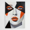 tableau visage abstrait orange et noir 1.webp