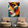 tableau visage femme cubisme colore portrait 3 4 3.webp
